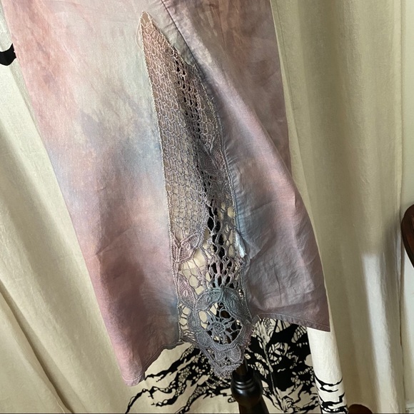 Upcycled Tie Dye Roll Tab Sleeve Tunic - Picture 3 of 8